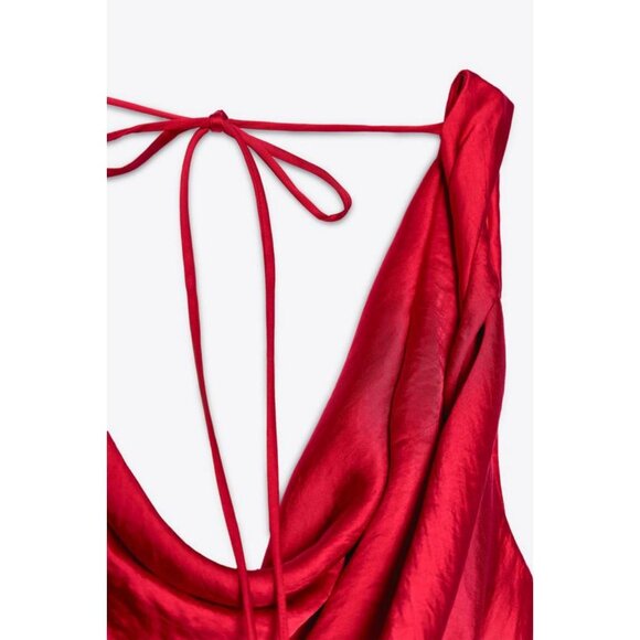 ZARA ZW COLLECTION SATIN LONG DRESS - Picture 9 of 9